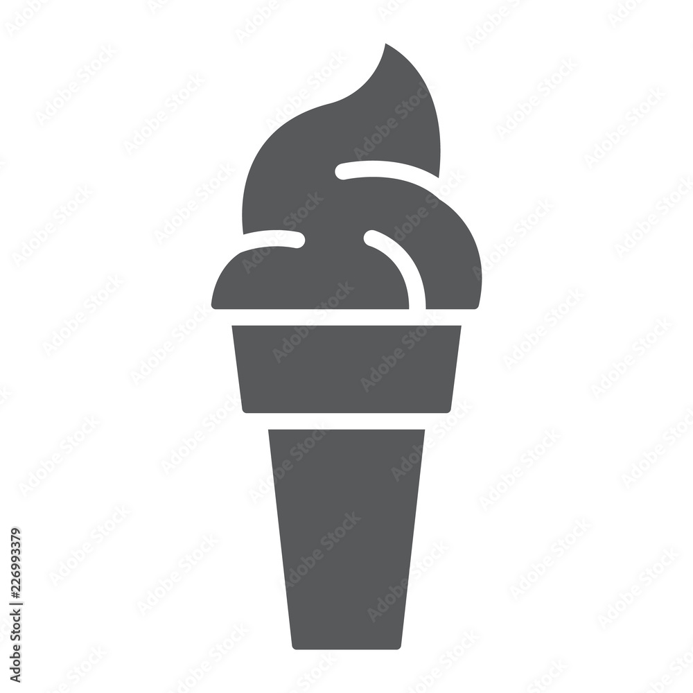 Ice cream glyph icon, food and dessert, sweet sign, vector graphics, a solid pattern on a white background. Ice cream glyph icon, food and dessert, sweet sign, vector graphics, a solid pattern on a white background.