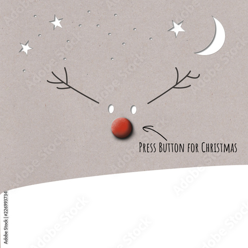 funny christmas card with red nosed reindeer photo