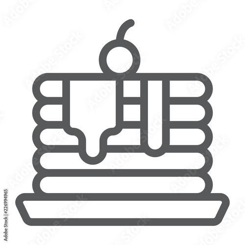 Pancakes line icon, pastry and food, crepe sign, vector graphics, a linear pattern on a white background.