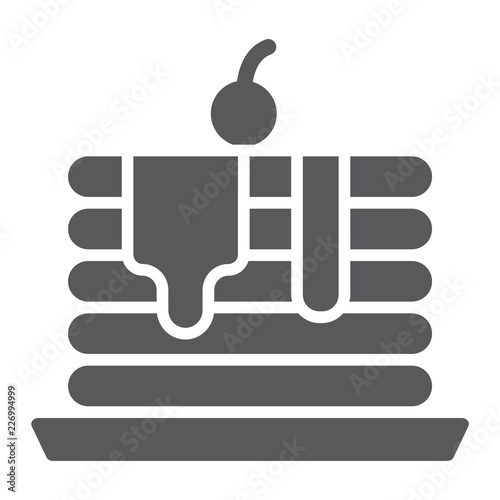 Pancakes glyph icon, pastry and food, crepe sign, vector graphics, a solid pattern on a white background.