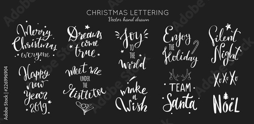 Christmas and New Year Lettering and Calligraphy phrases
