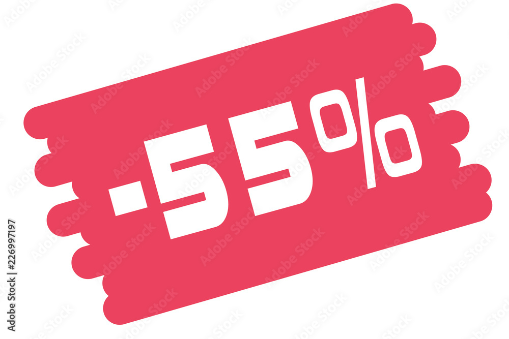 55 % Percent Discount, Sale Up, Special Offer, Trade off, Promotion concept 55 % Percent Discount, Sale Up, Special Offer, Trade off, Promotion concept