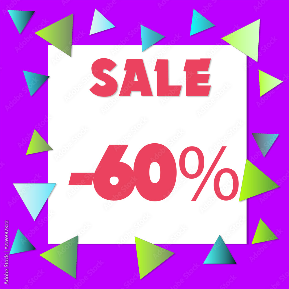 Fototapeta premium 60 % Percent Discount, Sale Up, Special Offer, Trade off, Promotion concept