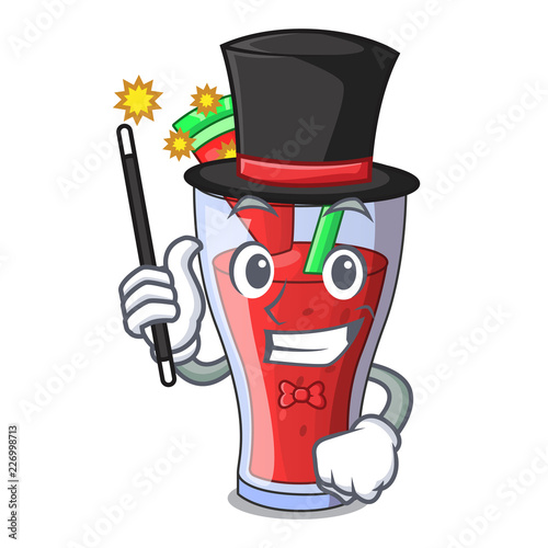 Magician fresh watermelon juice isolated on mascot
