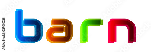 Barn - modern multicolor text on white background