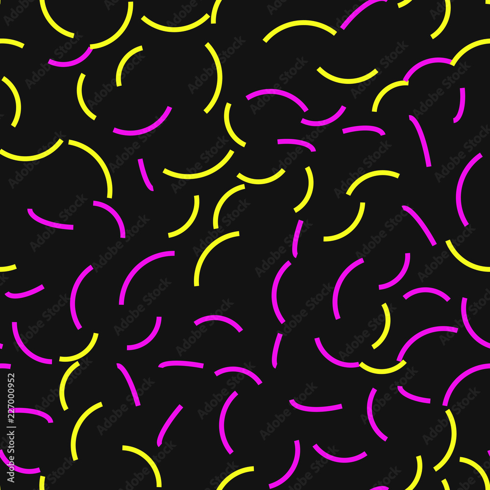 Curved lines Seamless vector EPS 10 Flat geometric pattern texture. Multicolor abstract background for print and textile