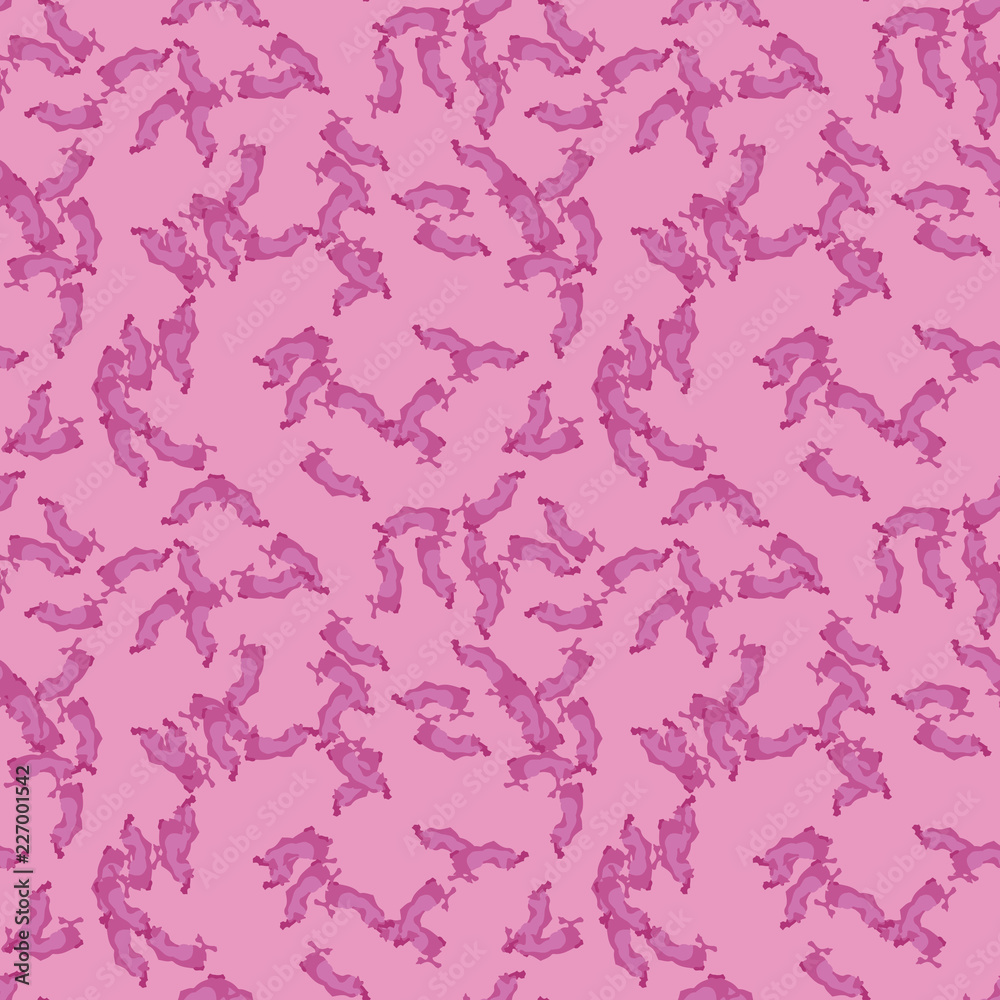 UFO military camouflage seamless pattern in different shades of pink color