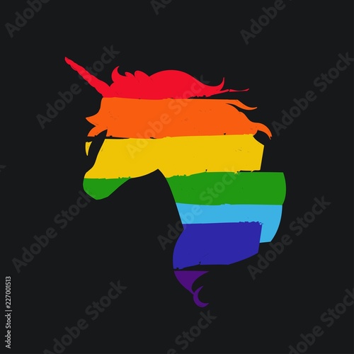 LGBT flag against homosexual discrimination. Vector hand drawn3