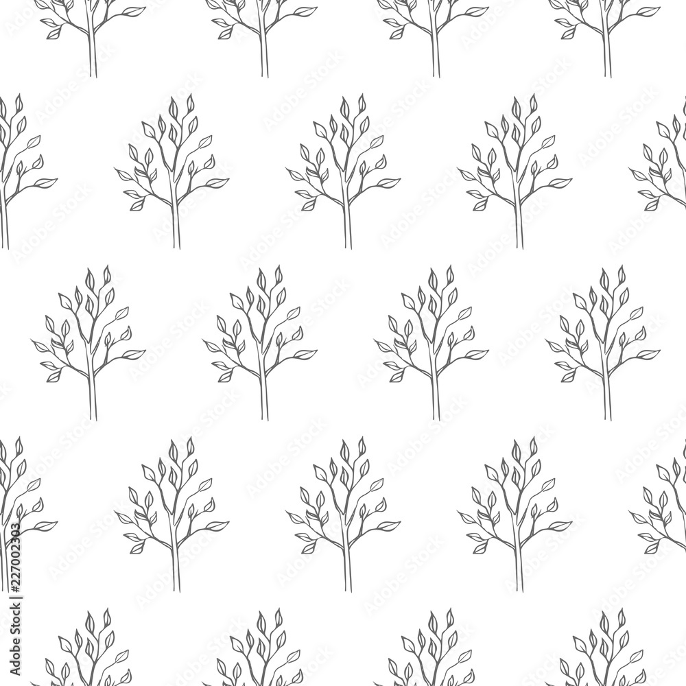 simple tree seamless pattern isolated on white background simple tree seamless pattern isolated on white background