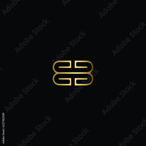 Letter BB Logo Design, Creative Minimal BB Logo Design Using Letter B B in Gold and Black Color photo