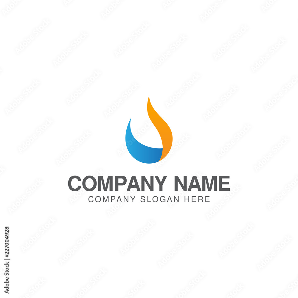 Water and gas logo design vector