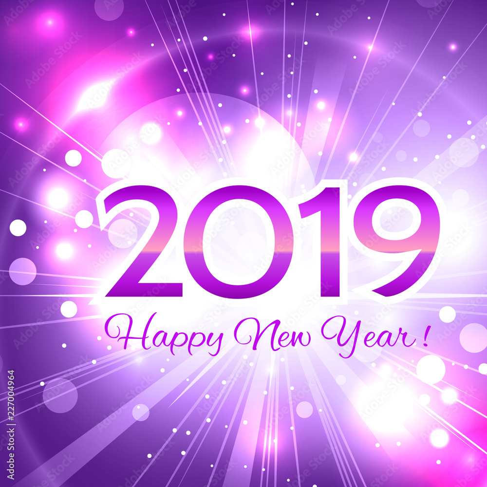 2019 pink number happy new year greeting card 2019 pink number happy new year greeting card