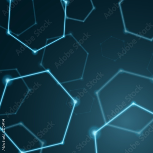 Abstract hexagon background, molecular sci fi scientific design. Graphic concept for your design