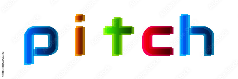 Pitch - modern multicolor text on white background