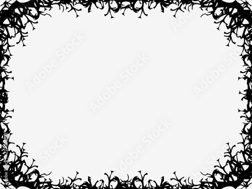 Halloween frame October 31st. Scary branch borders. Holiday greeting card. Vector illustration