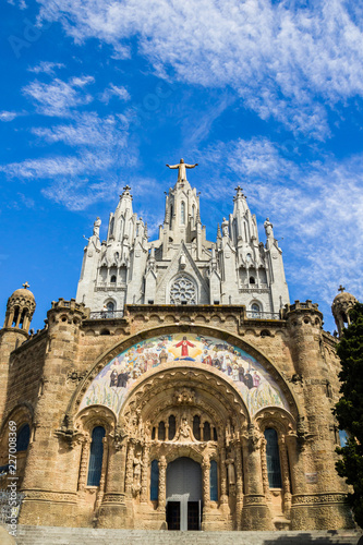 Tibidabo church with Christ on the top in Barcelona, Spain © Stepan