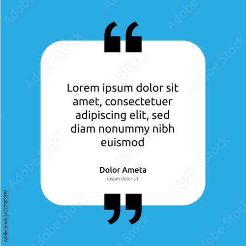 Remark quote text box poster template concept. blank empty frame citation. Quotation paragraph symbol icon. double bracket comma mark. bubble dialogue banner. typography design vector illustration