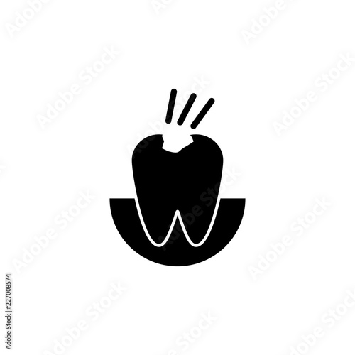 Tooth decay, caries icon. Element of dentistry. Premium quality graphic design icon. Signs and symbols collection icon for websites, web design, mobile app
