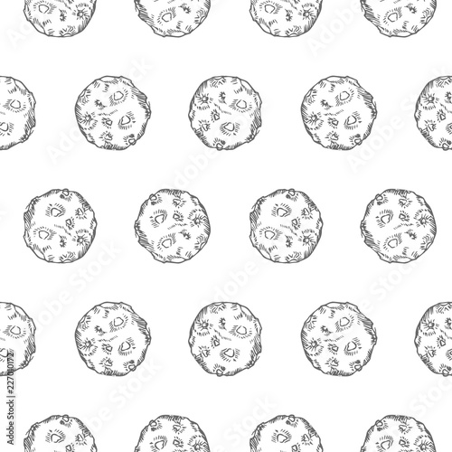 asteroid seamless pattern on white background, vector illustration
