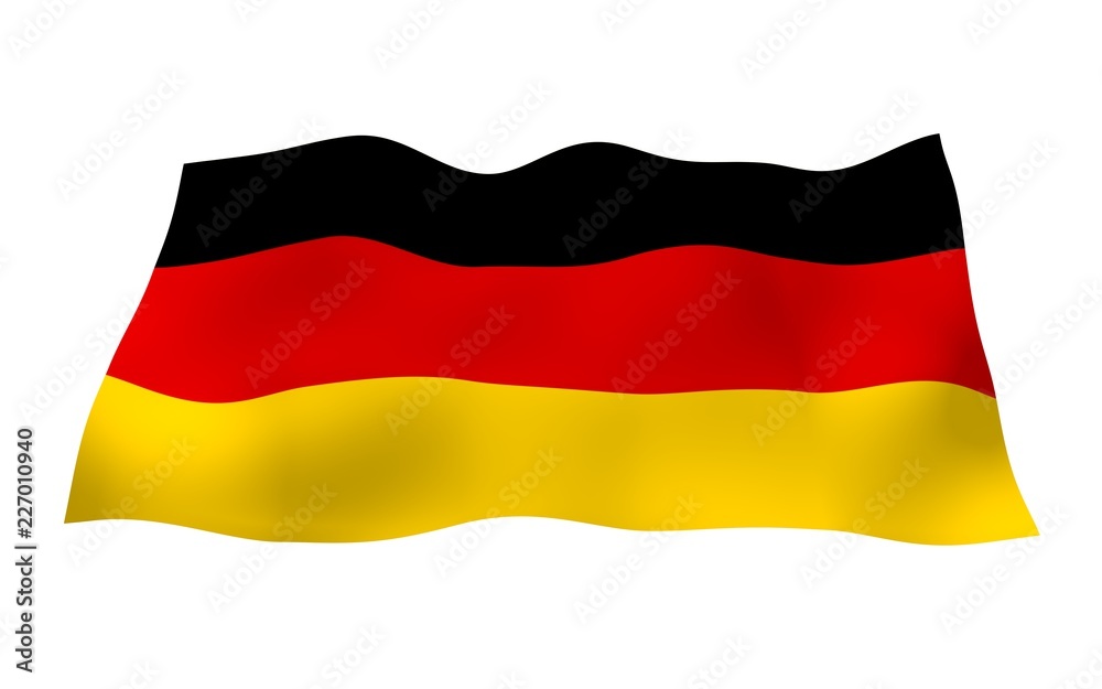 Naklejka premium Flag of Germany. Wide format 3D illustration. State symbol of the Federal Republic of Germany. 3D rendering