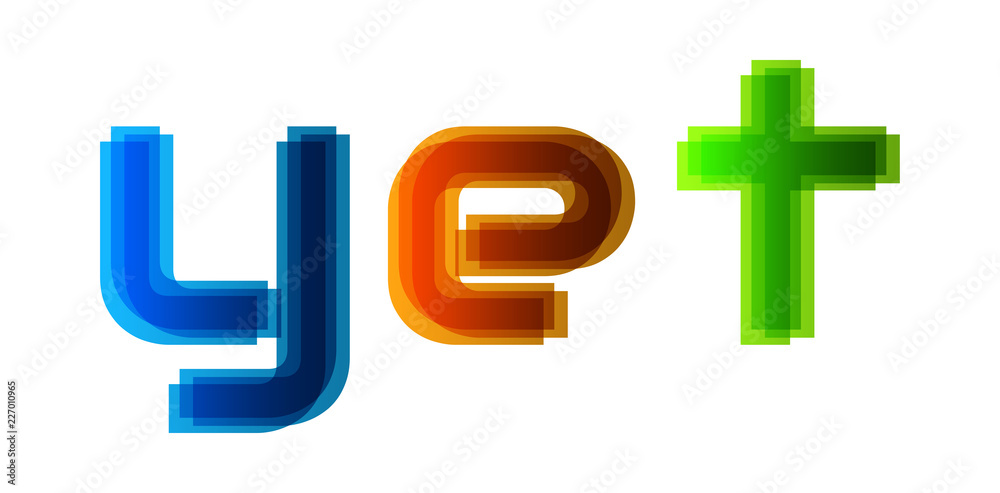 Obraz premium Yet - modern multicolor text on white background