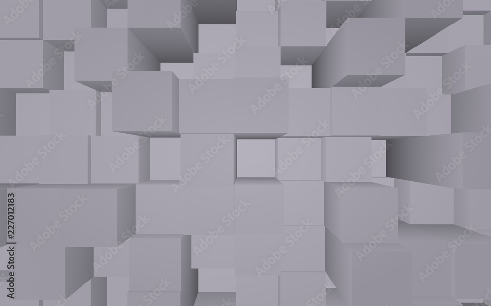 Abstract gray elegant cube geometric background. Chaotically advanced rectangular bars. 3D Rendering, 3D illustration Abstract gray elegant cube geometric background. Chaotically advanced rectangular bars. 3D Rendering, 3D illustration