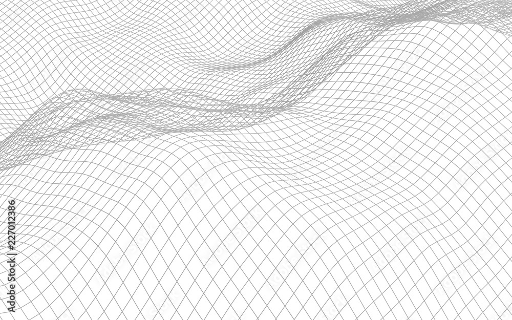 Abstract landscape on a white background. Cyberspace grid. Hi-tech network. 3d illustration Abstract landscape on a white background. Cyberspace grid. Hi-tech network. 3d illustration