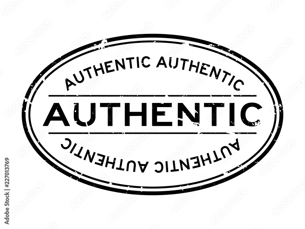 Grunge black authentic word oval rubber seal stamp on white background Grunge black authentic word oval rubber seal stamp on white background