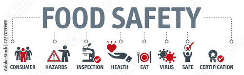 Food safety banner concept. Vector illustration