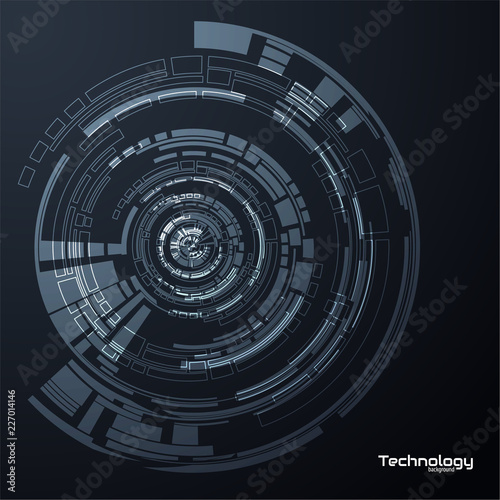 Abstract technology HUD shape vector background. EPS10