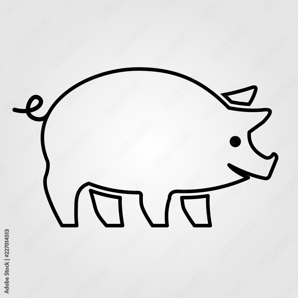 Pig icon isolated on white background. Vector illustration. Pig icon isolated on white background. Vector illustration.