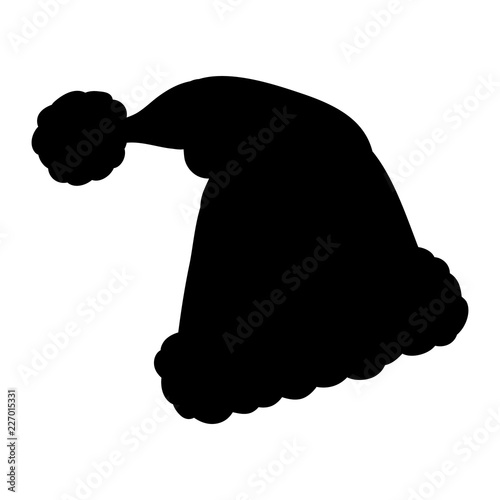isolated silhouette santa claus hat