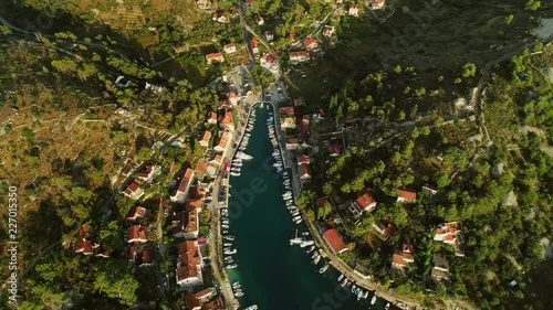 Aerial view of Bobovisce harbour on the island of Brac, Croatia. photo