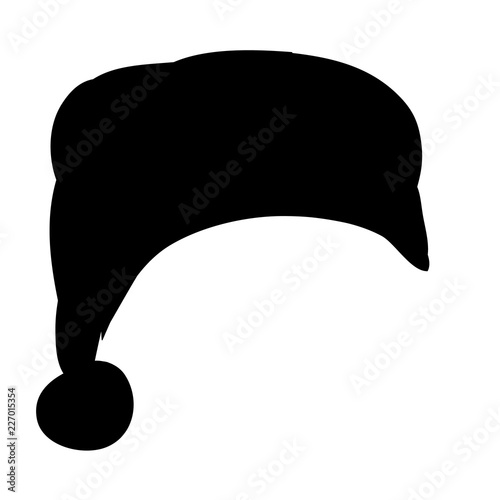 vector, isolated, santa claus hat, silhouette