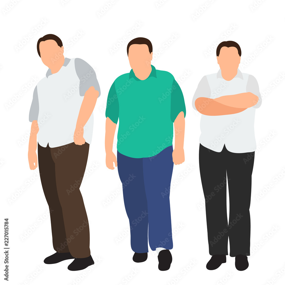 man stands, flat style man stands, flat style