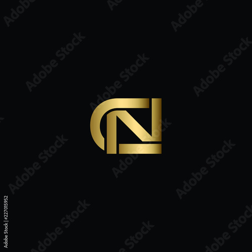 Minimal Solid Letter CN Logo Design Using Letters C N In Vector Format