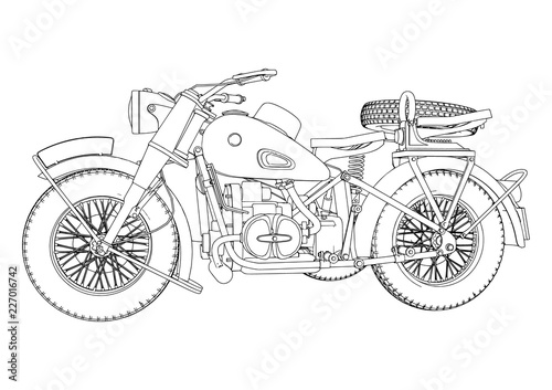 sketch motorcycle vector