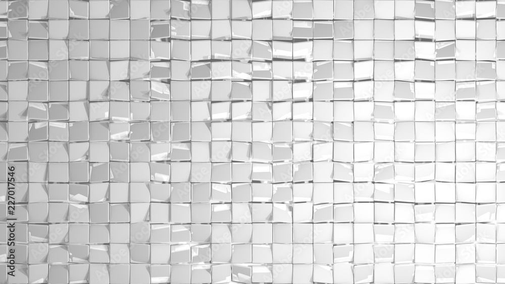 3D white randomized tiles 3D white randomized tiles