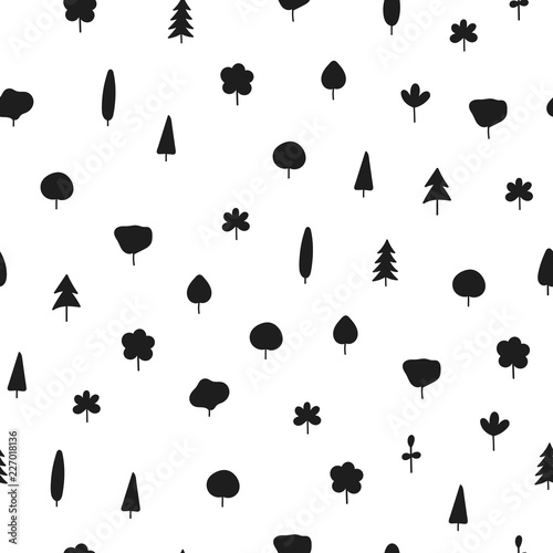 Forest Garden tree nature simple seamless pattern