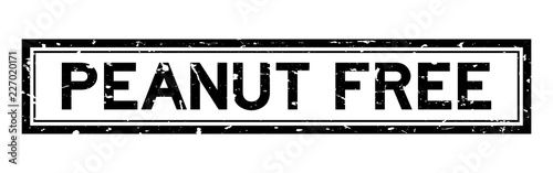 Grunge black peanut free word rubber seal stamp on white background