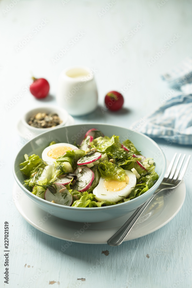 Fresh radish and hard boiled egg salad Fresh radish and hard boiled egg salad