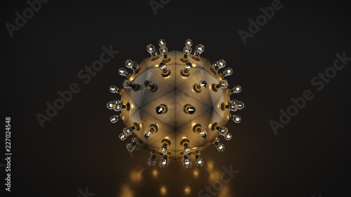 Steampunk ball with light b...