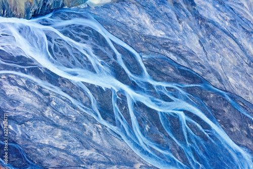 blue riverbed closeup