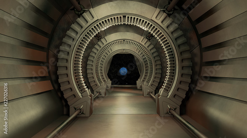 Space environment  ready for comp of your characters.3D rendering