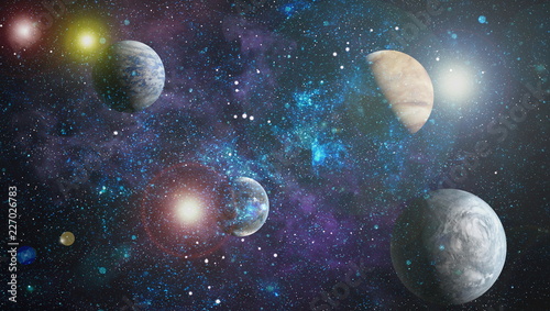 Fototapeta Naklejka Na Ścianę i Meble -  Kepler beautiful planets, stars and galaxies. Elements of this image furnished by NASA.
