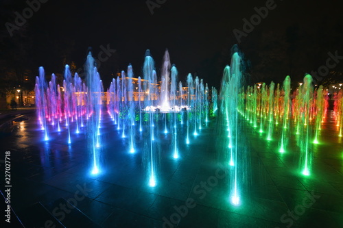 This a view of colourful fountain in Lublin, Poland. photo