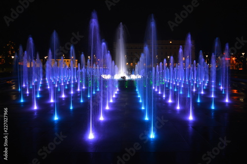 This a view of colourful fountain in Lublin, Poland.