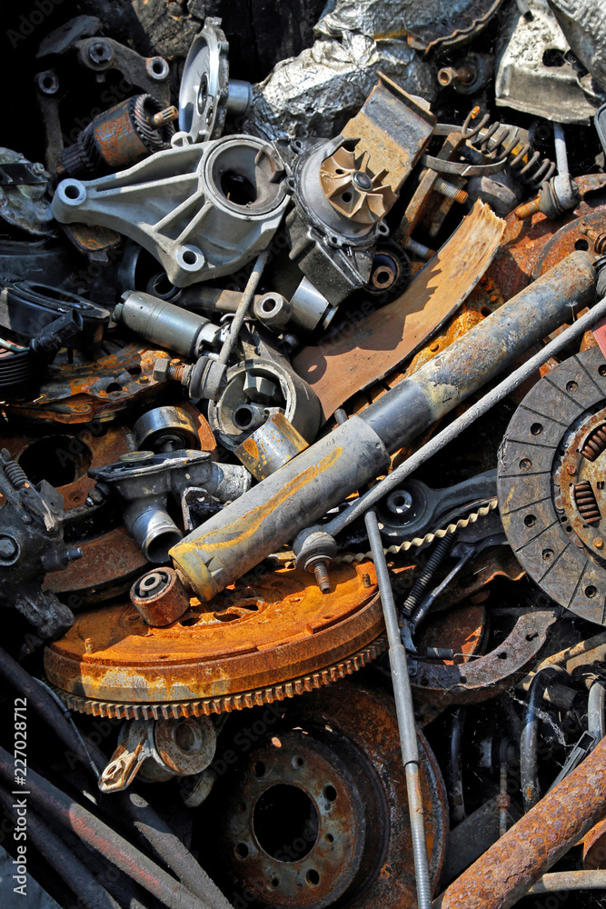 Fotografie Scrap Car Metal Recycling