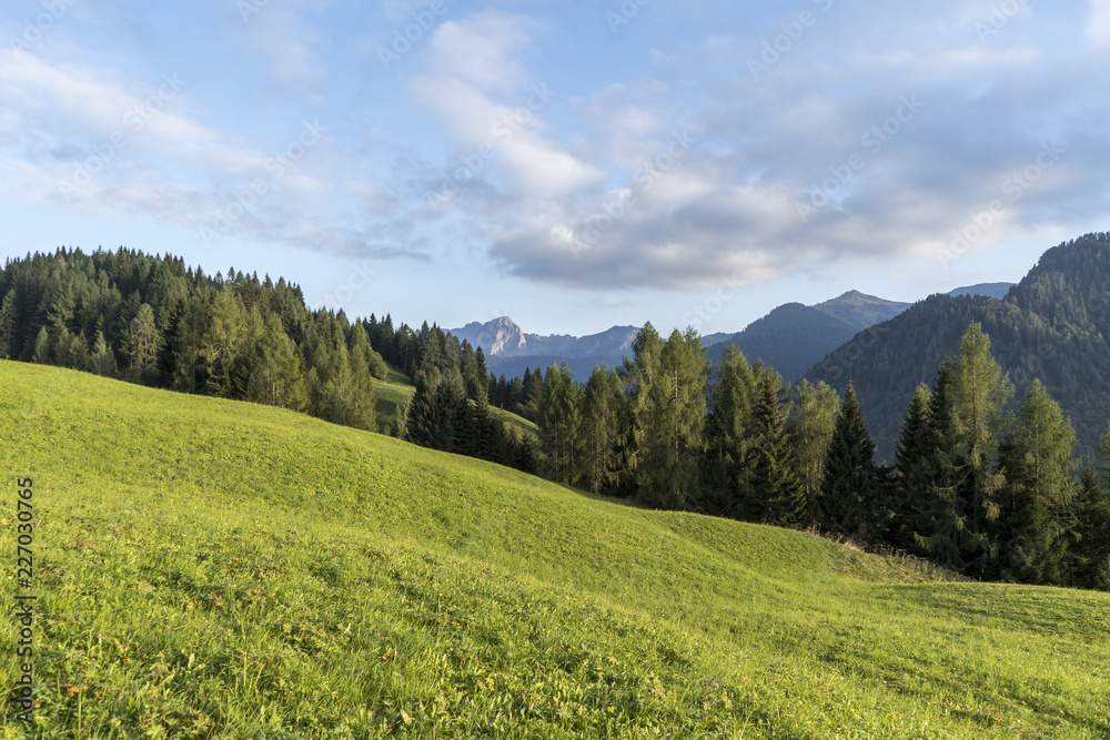 Beautiful landscape view of the mountains, italian dolomites, Sauris