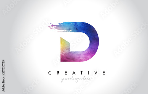 D Paintbrush Letter Design with Watercolor Brush Stroke and Modern Vibrant Colors
